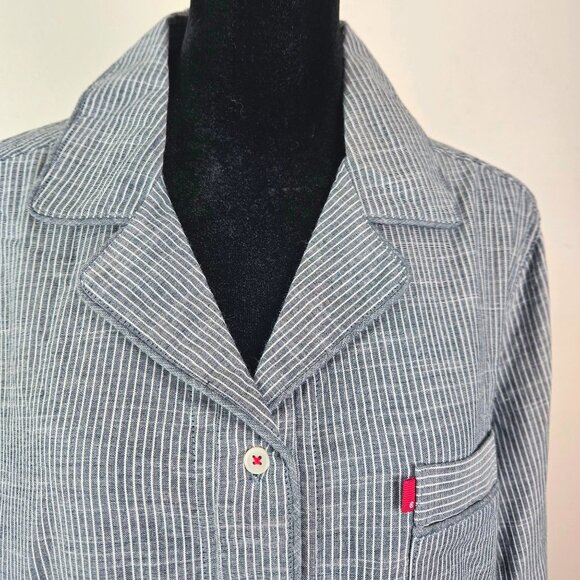 Levis Womens Pajama Shirt Dark Chambray Sz Large Comfortable Stylish Loungewear - Picture 3 of 12